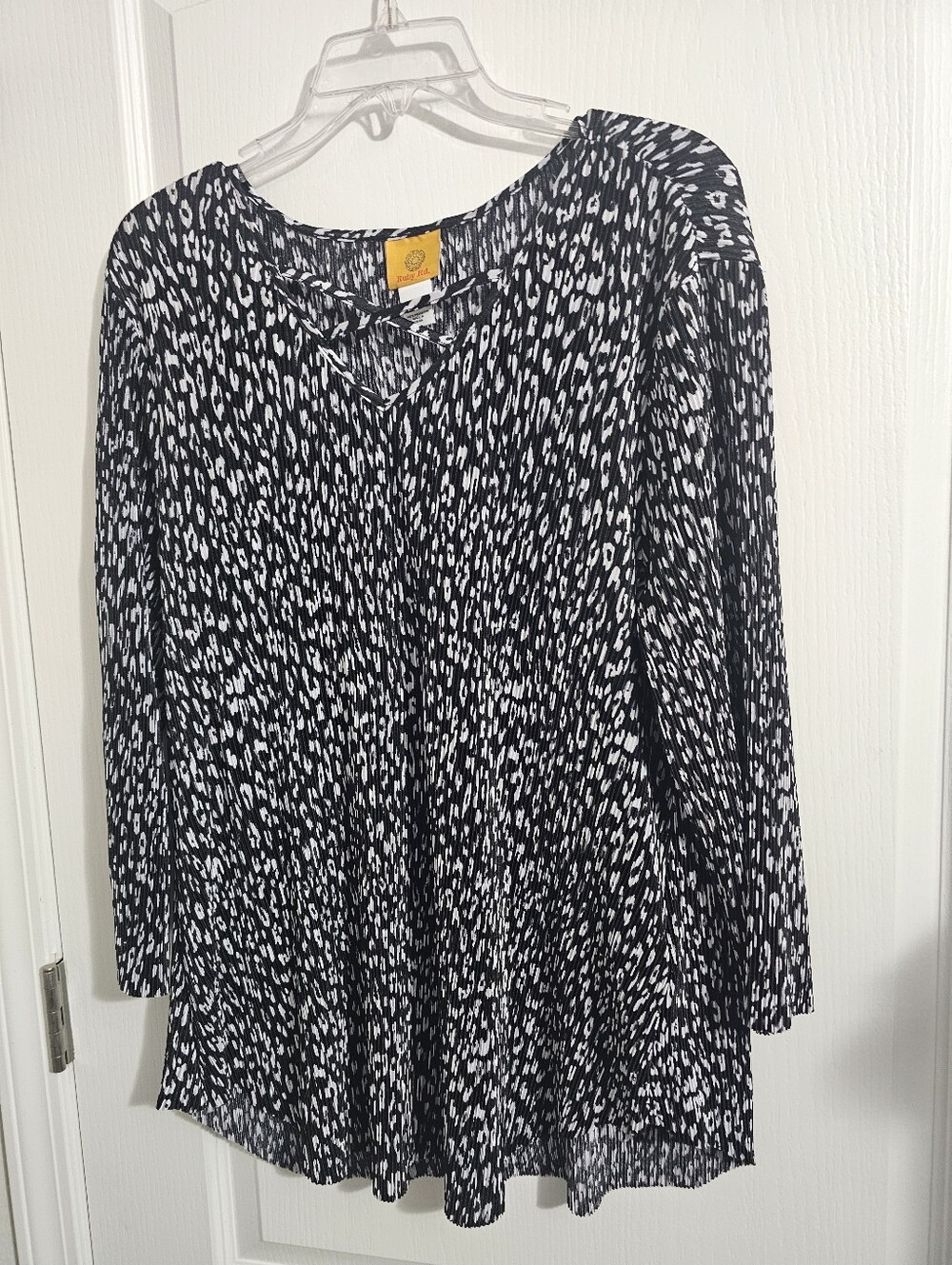 Ruby Rd. Multicolored 3/4 Length Sleeves Top Size Large